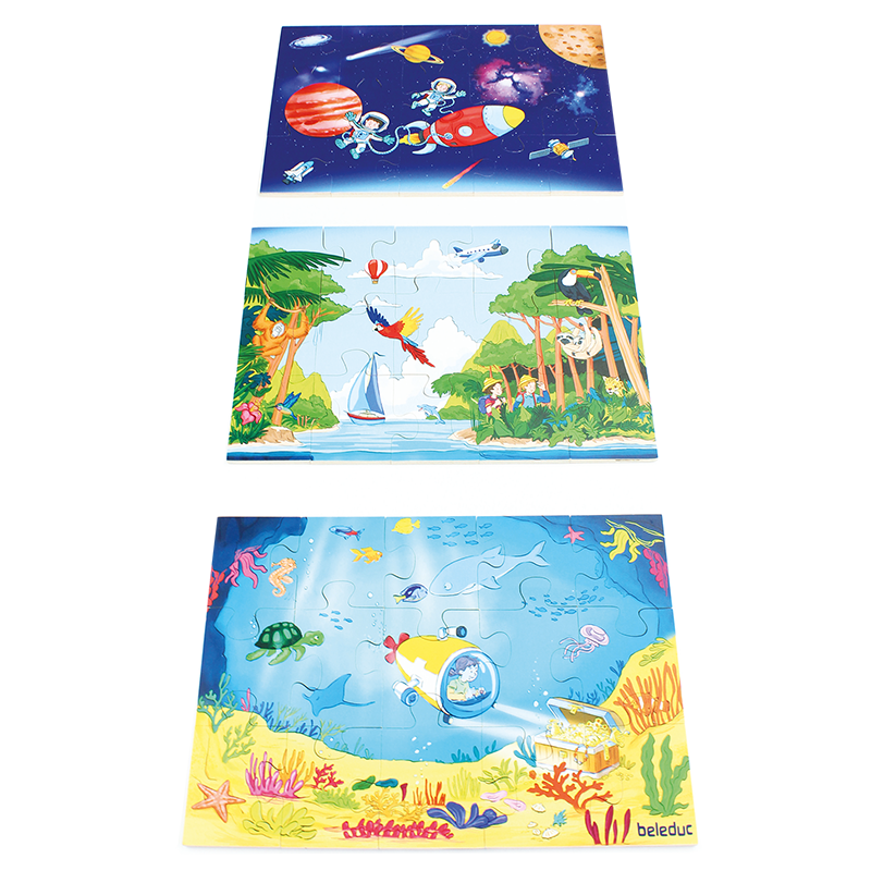 Vloer puzzel diepe zee tot kosmos