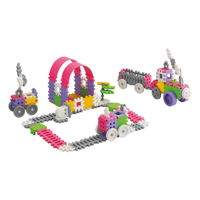 Mini wafel blokken - bouwen roze 140 stuks