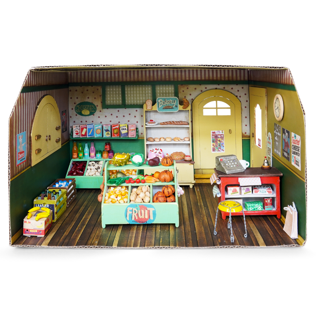 Doe-het-zelf poppenhuis voor kinderen - Kartonnen kamer - Shop