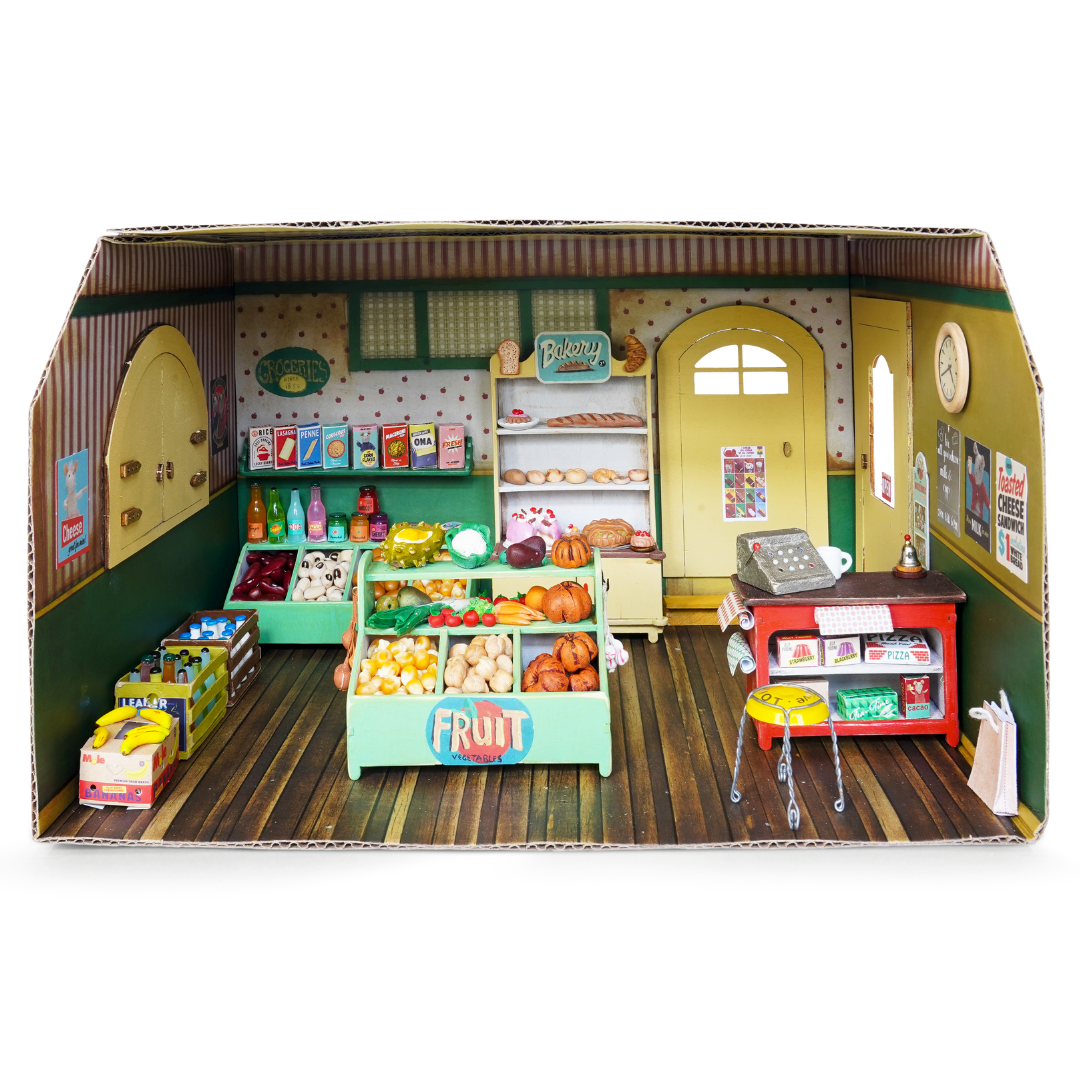 Doe-het-zelf poppenhuis voor kinderen - Kartonnen kamer - Shop
