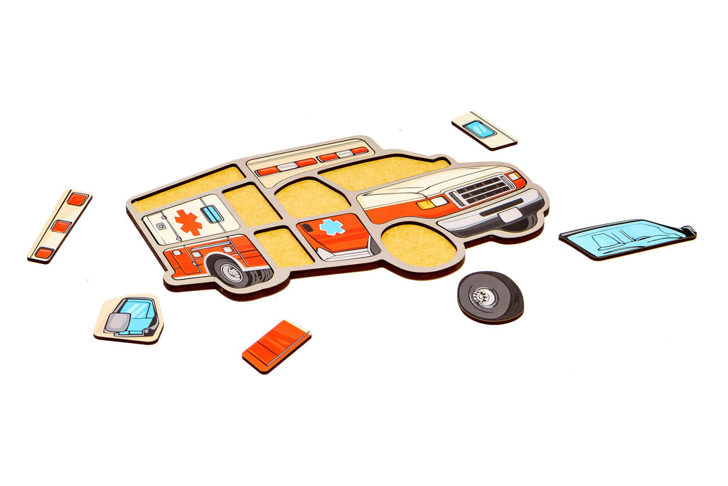 Houten Ambulance Puzzel 4+ | 12 Stukken