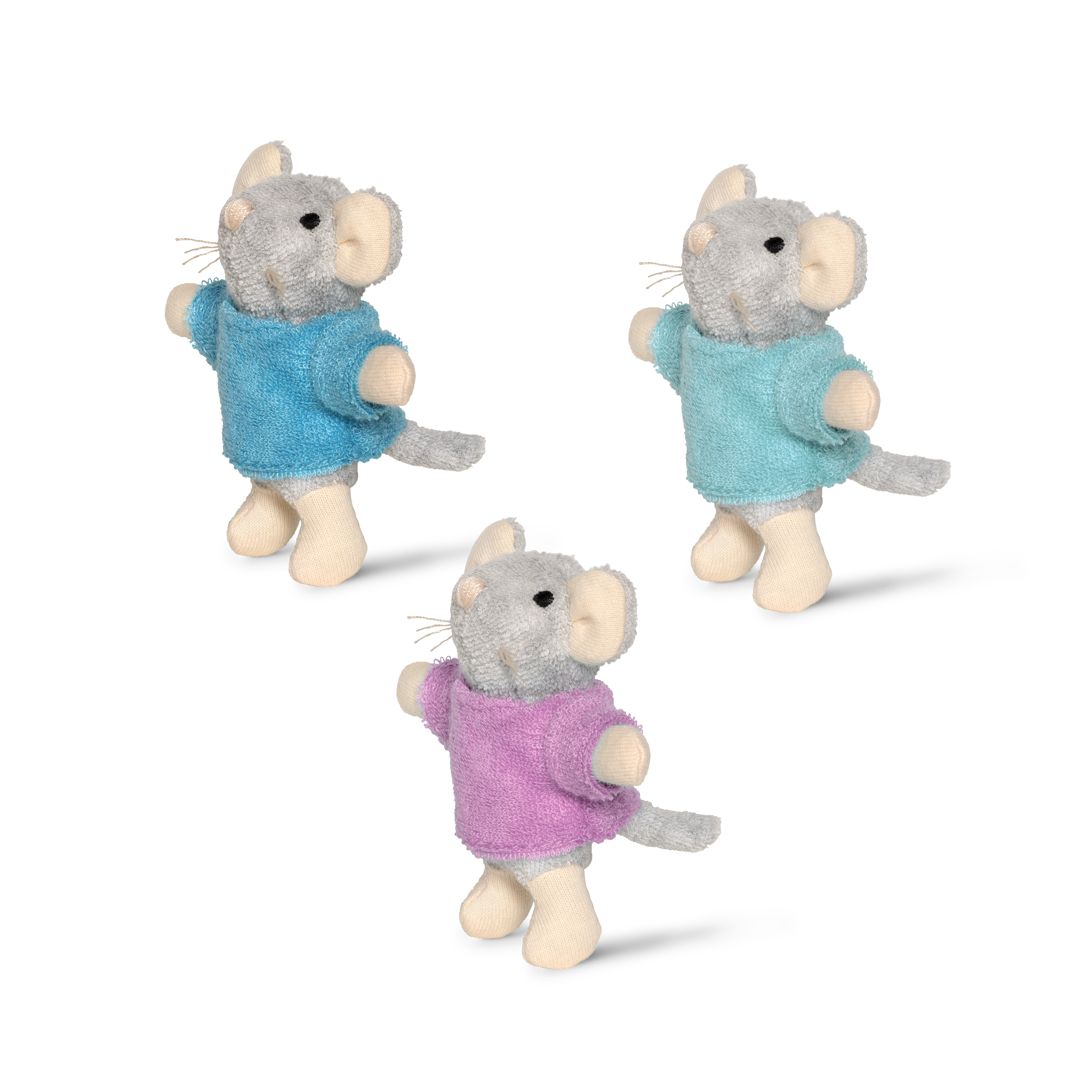 Knuffelmuisjes de drieling (8 cm) - Het Muizenhuis