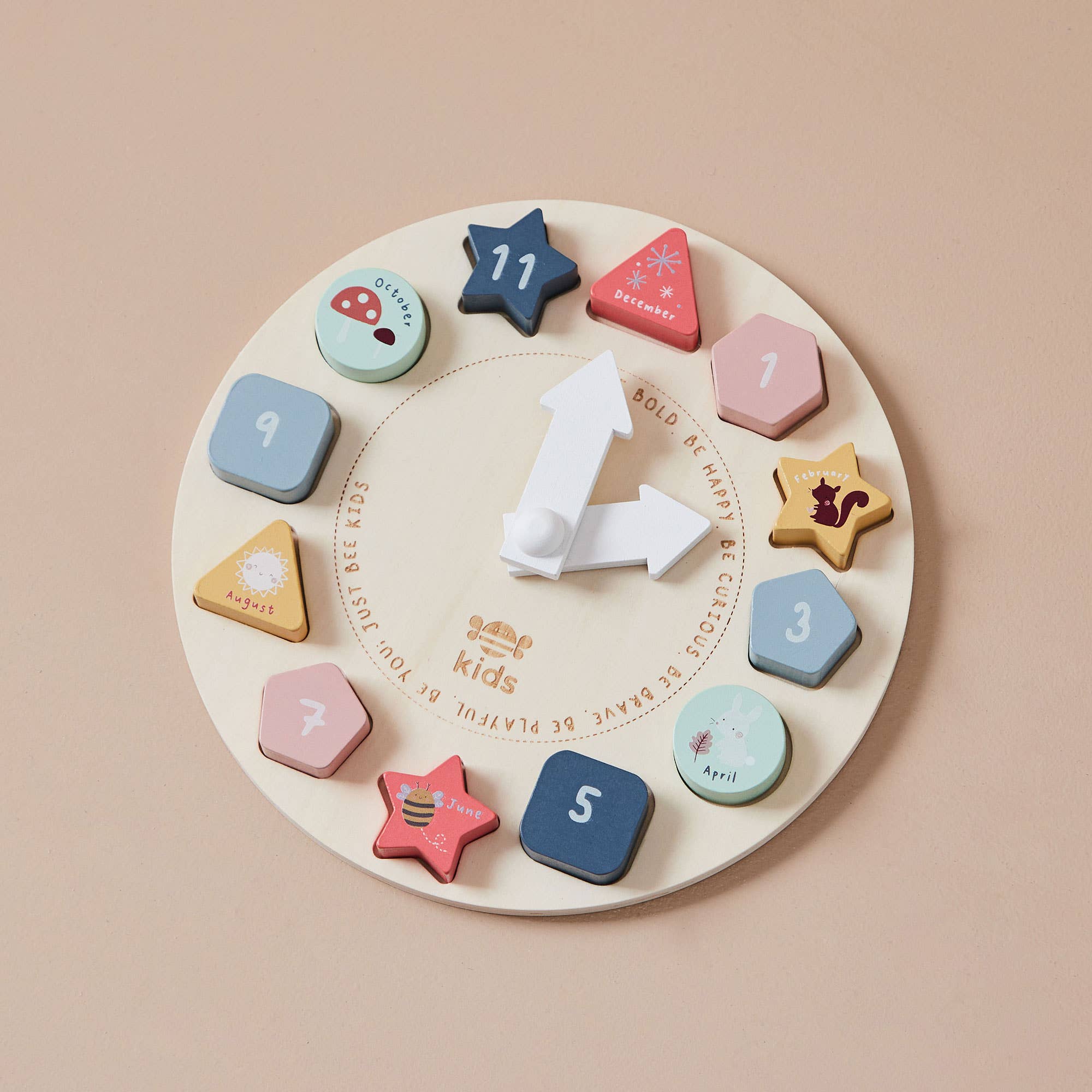 Just Bee Kids houten puzzelklok