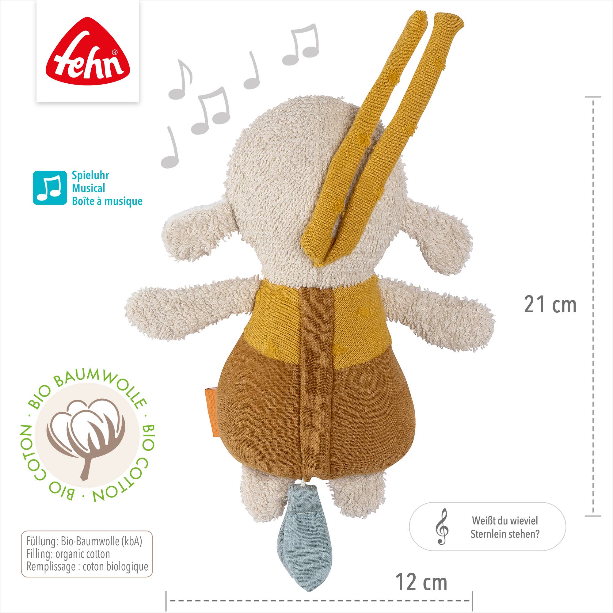Mini-Schaap Fehnnatur muziekdoos - knuffel en slaapmiddel