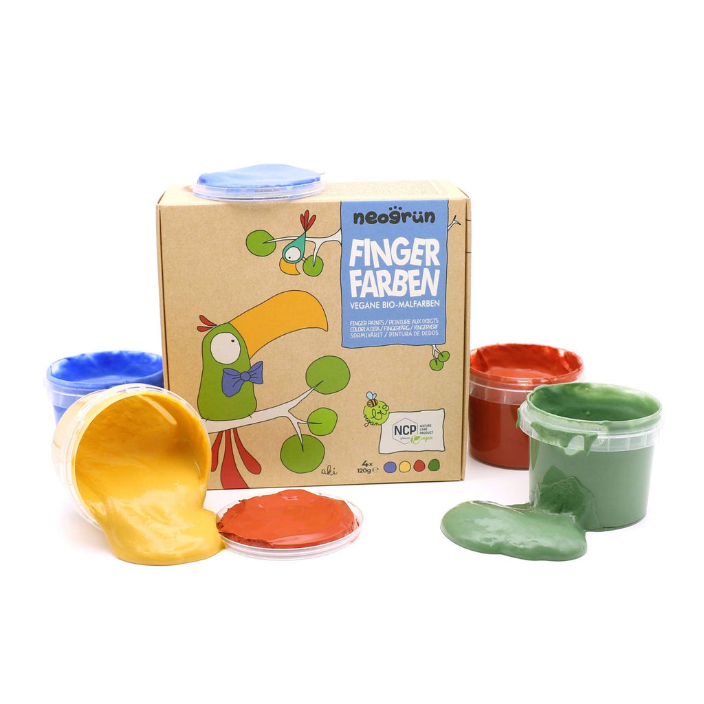 Biologische veganistische vingerverven set van 4 „Aki”