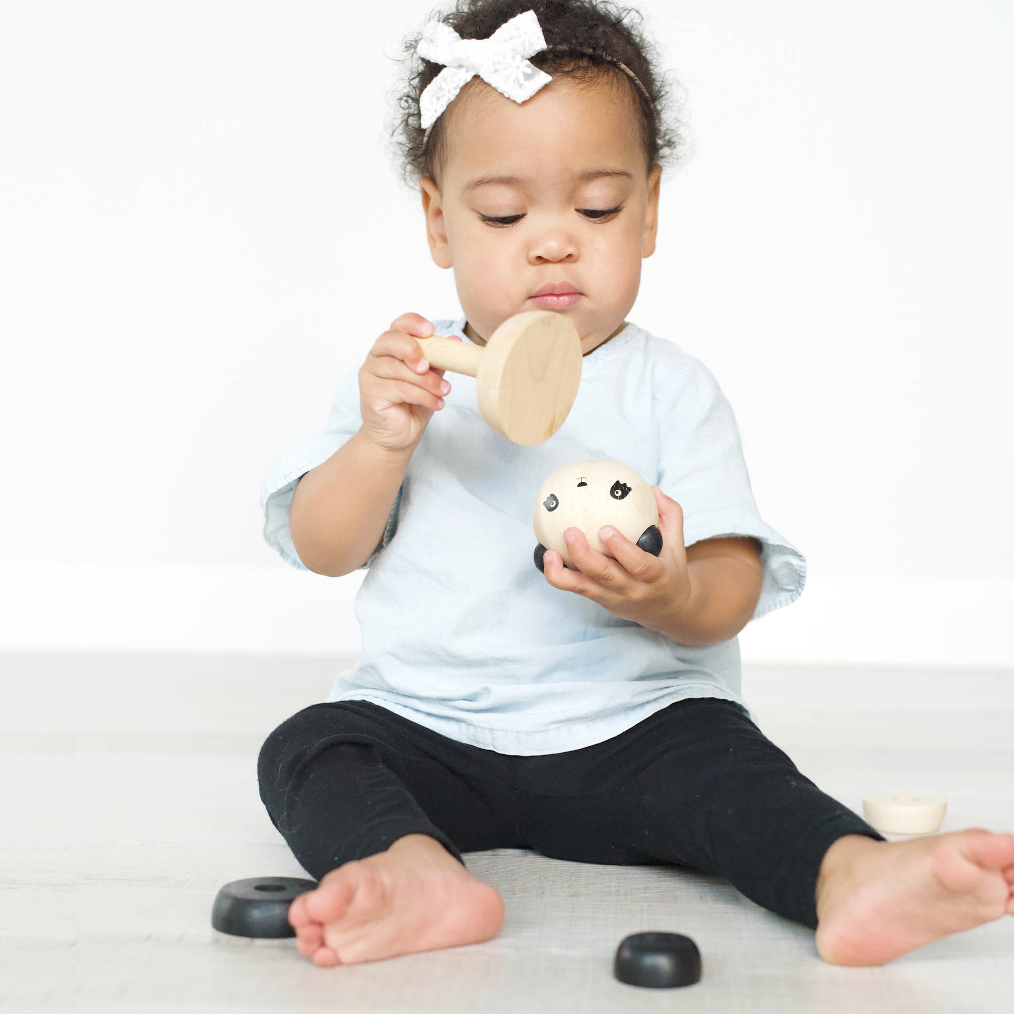 Houten Ringstapelaar - Panda