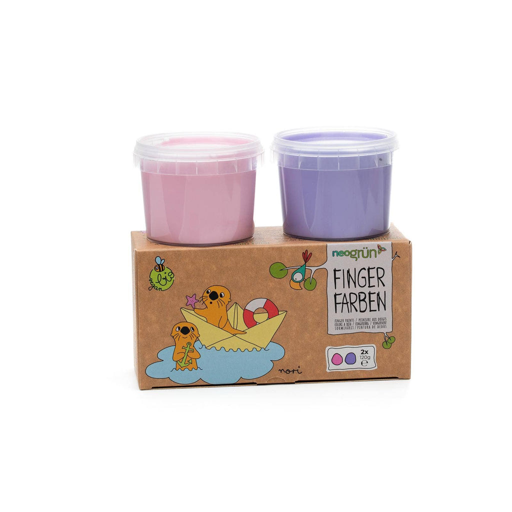 Biologische veganistische vingerverf set van 2 stuks „Nori” roze/paars