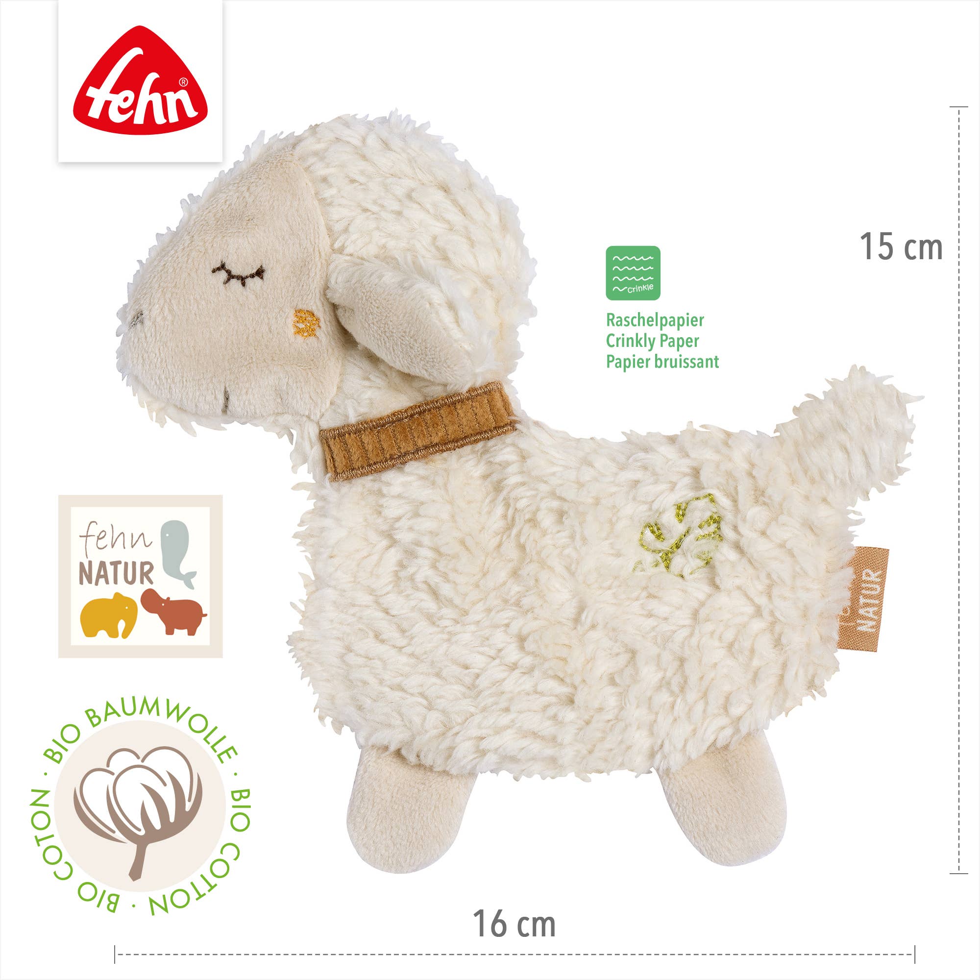 Crackling Sheep Nature - speelgoed met ritselen voor activiteiten