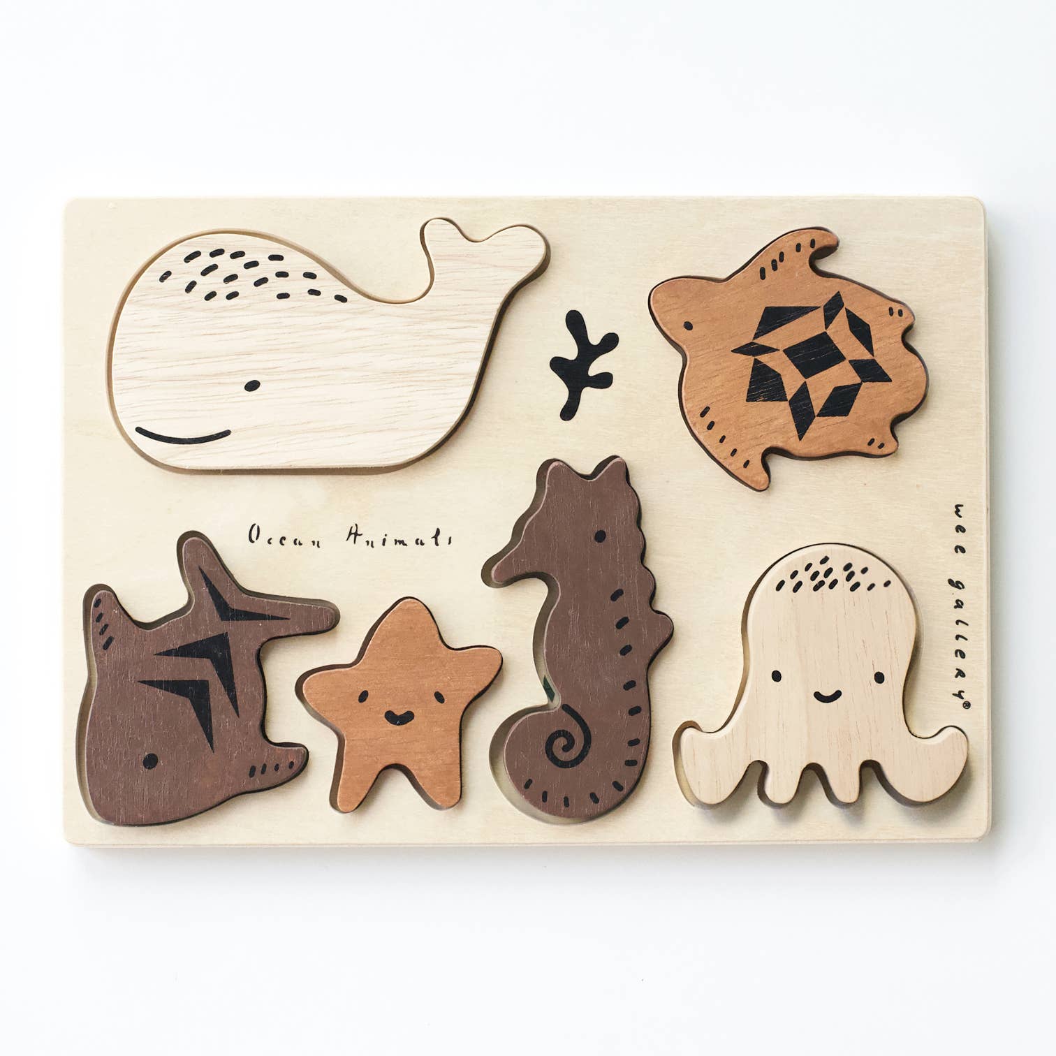 Houten dienblad puzzel - Ocean Animals
