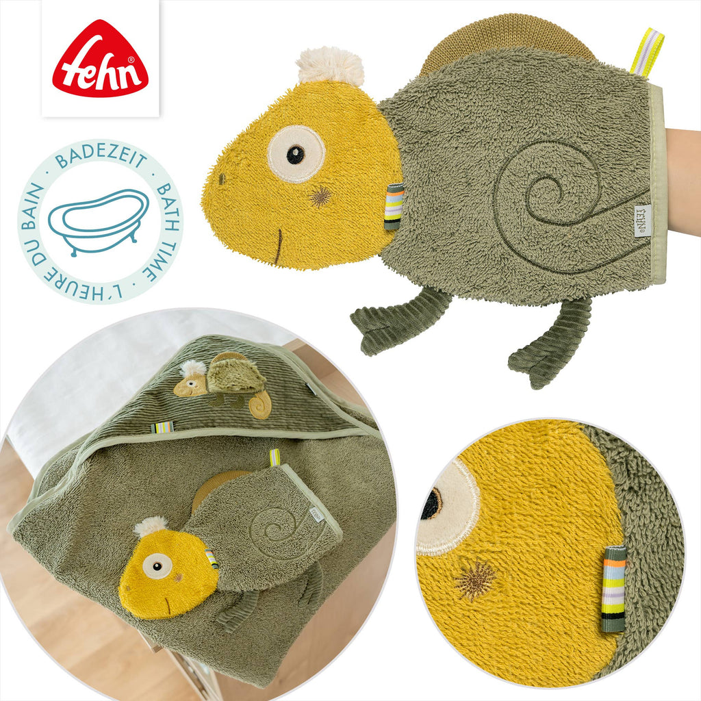 Waschandje Kameleon - Waslap met dierenmotief