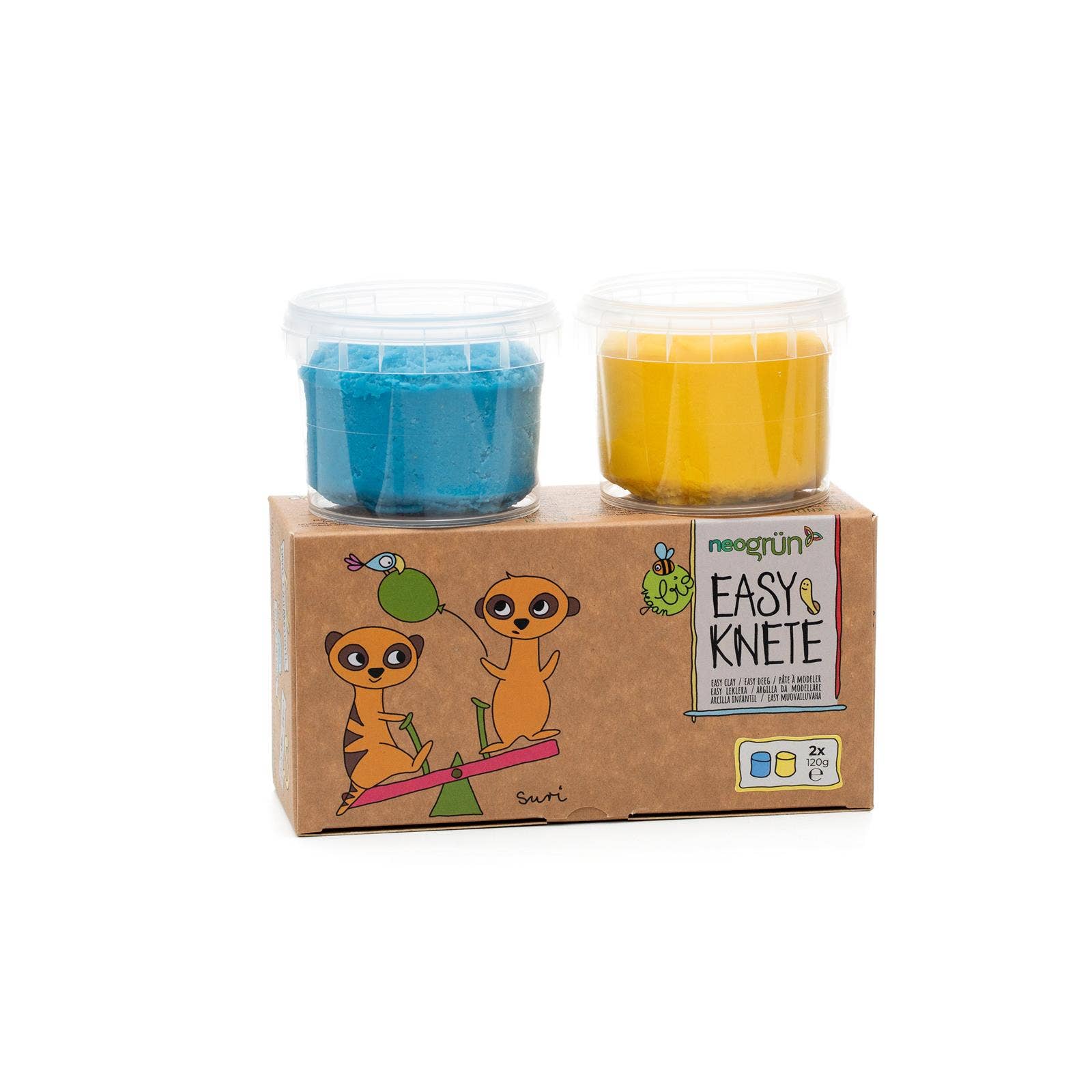 Biologische veganistische deegset van 2 stuks „Suri” blauw/geel