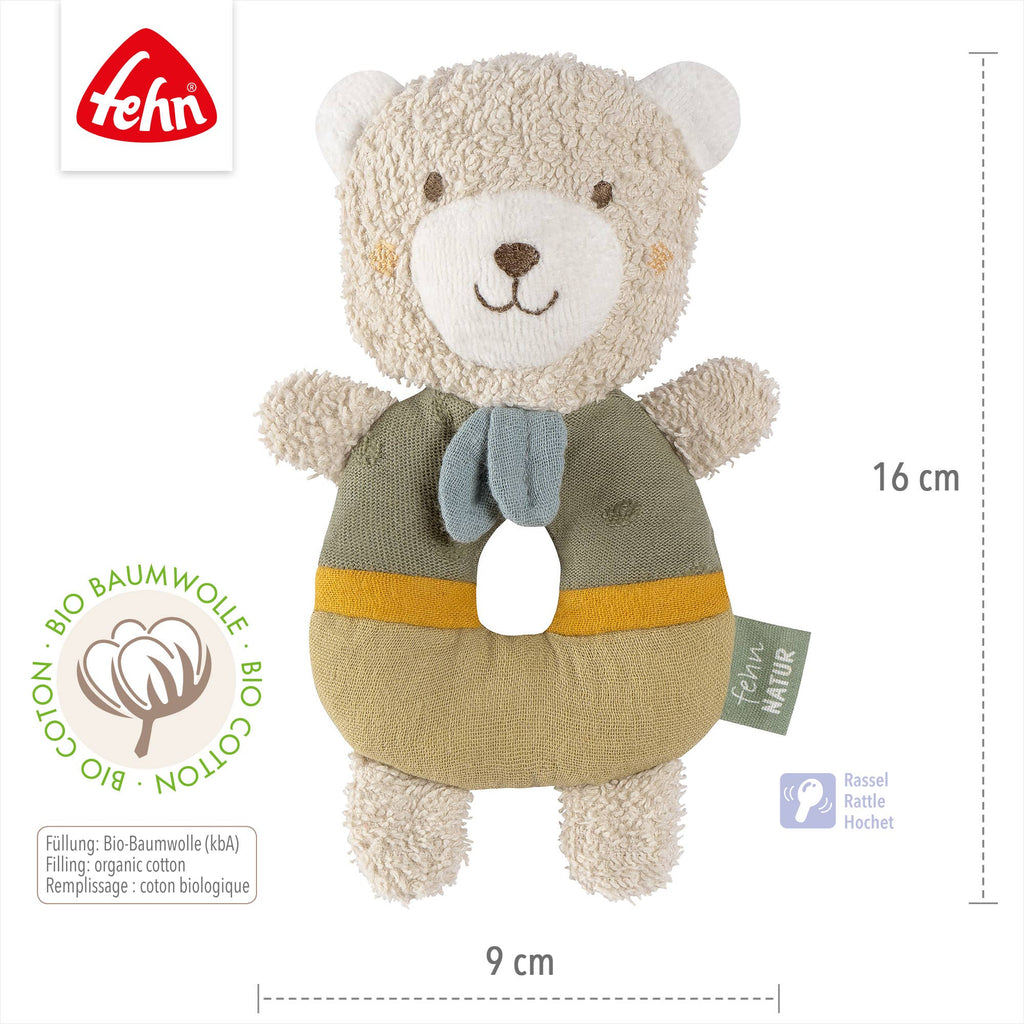 Ring Griffling Bear Fehnnatur - speelgoed voor motoriek met rammelaar