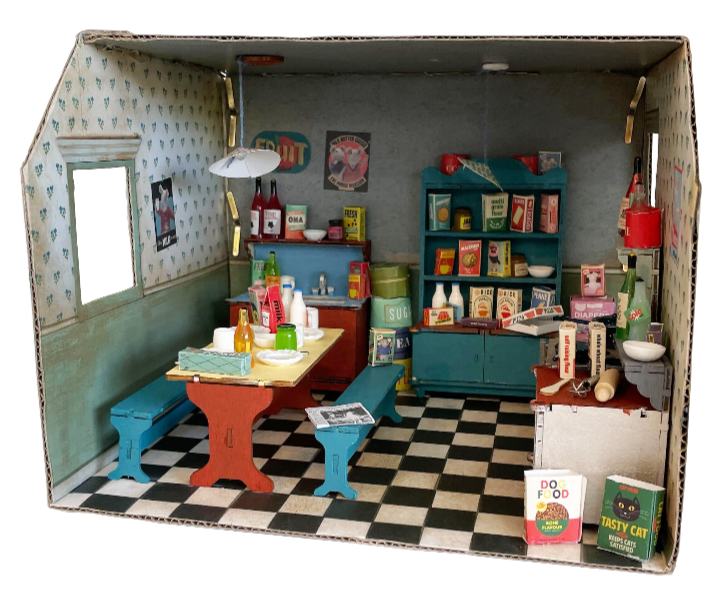 DIY-poppenhuismeubelset voor kinderen - keuken (schaal 1:12)