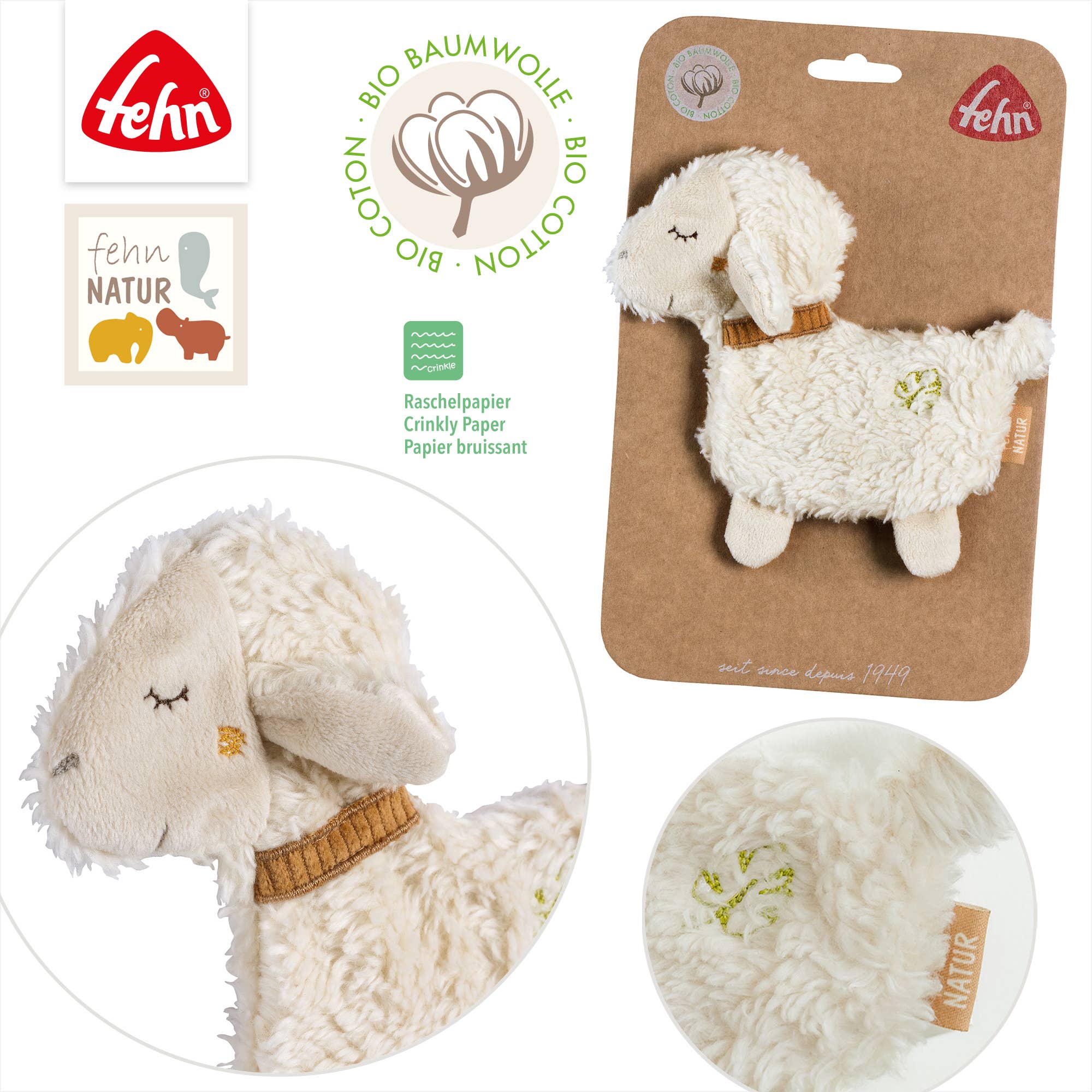 Crackling Sheep Nature - speelgoed met ritselen voor activiteiten