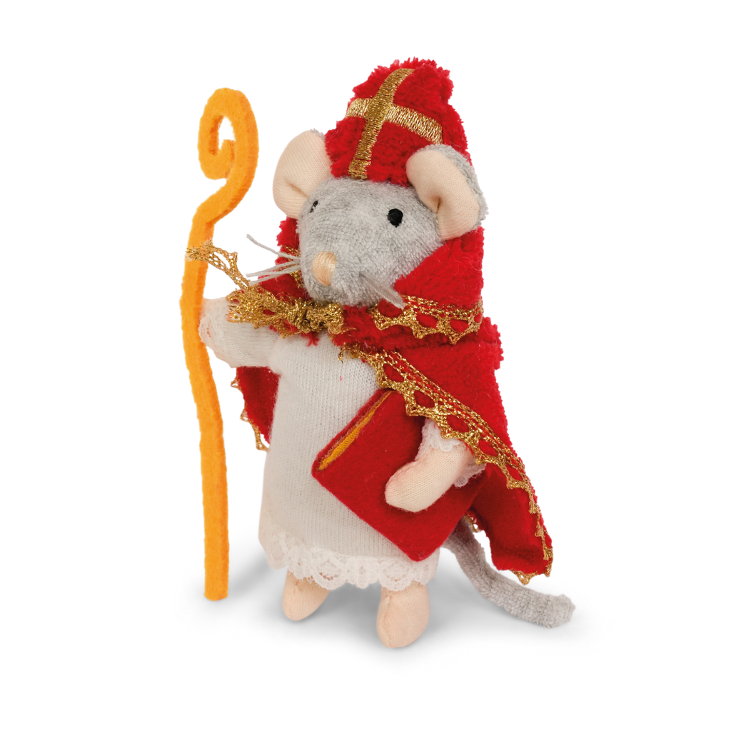 Knuffel voor kinderen - Muis Sinterklaas (12cm)