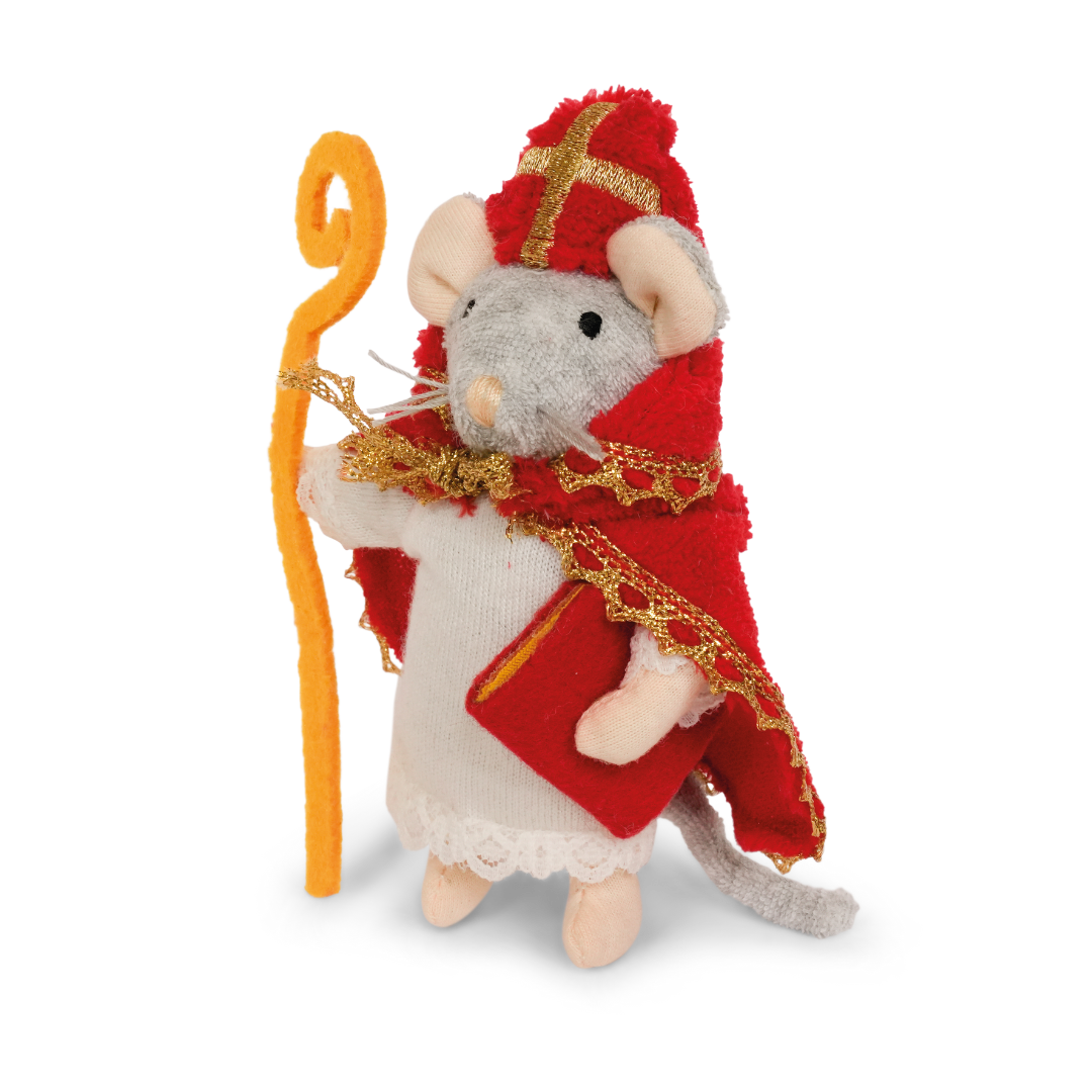 Knuffel voor kinderen - Muis Sinterklaas (12cm)