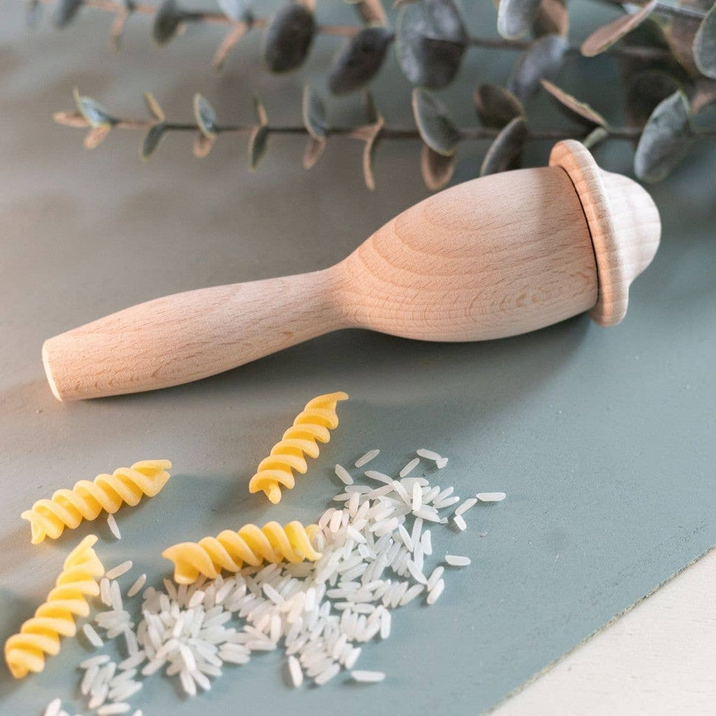 Creatieve rammelaar "Frieda" vullen & schilderen | Houten speelgoed