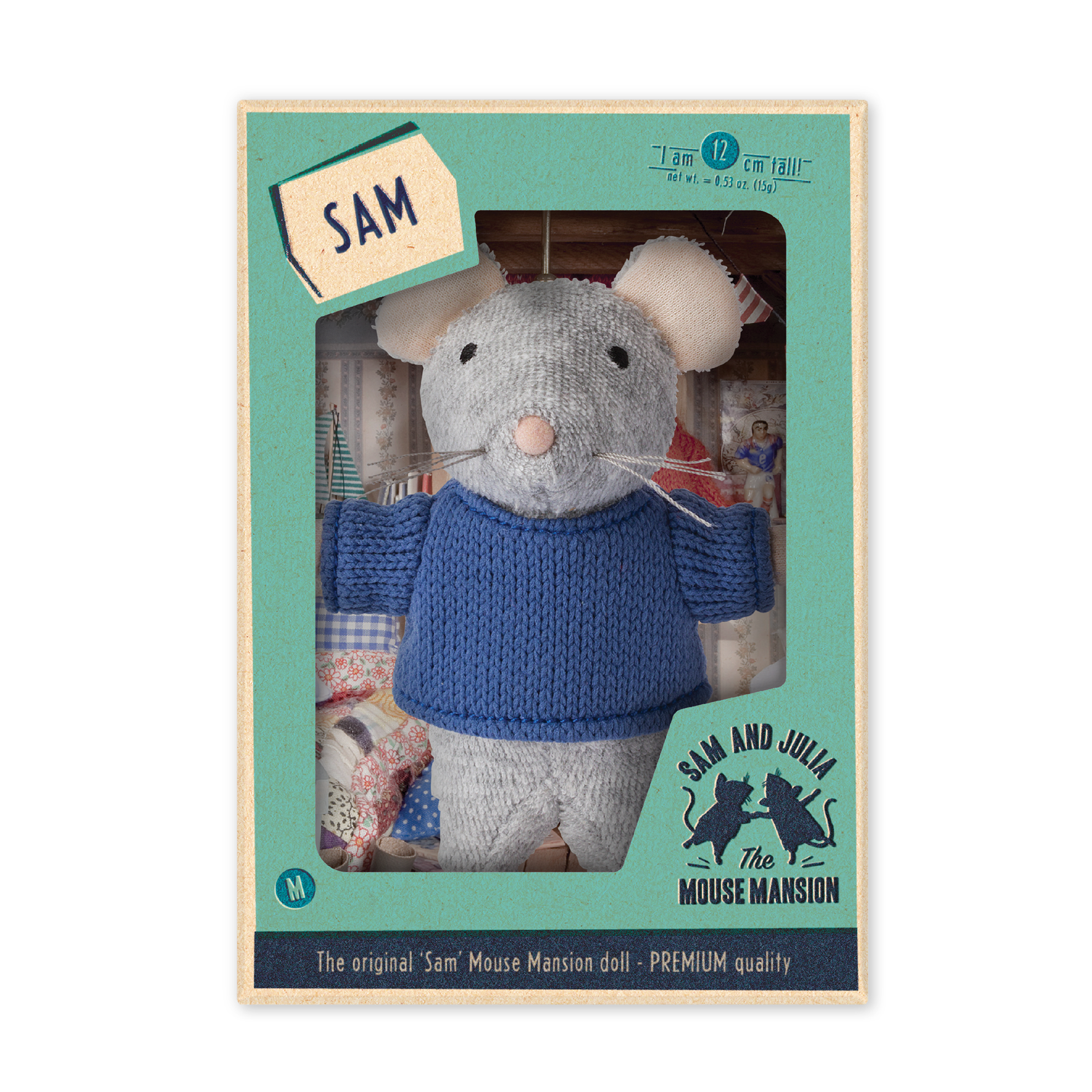 Knuffel voor kinderen - Mouse Sam (12 cm)