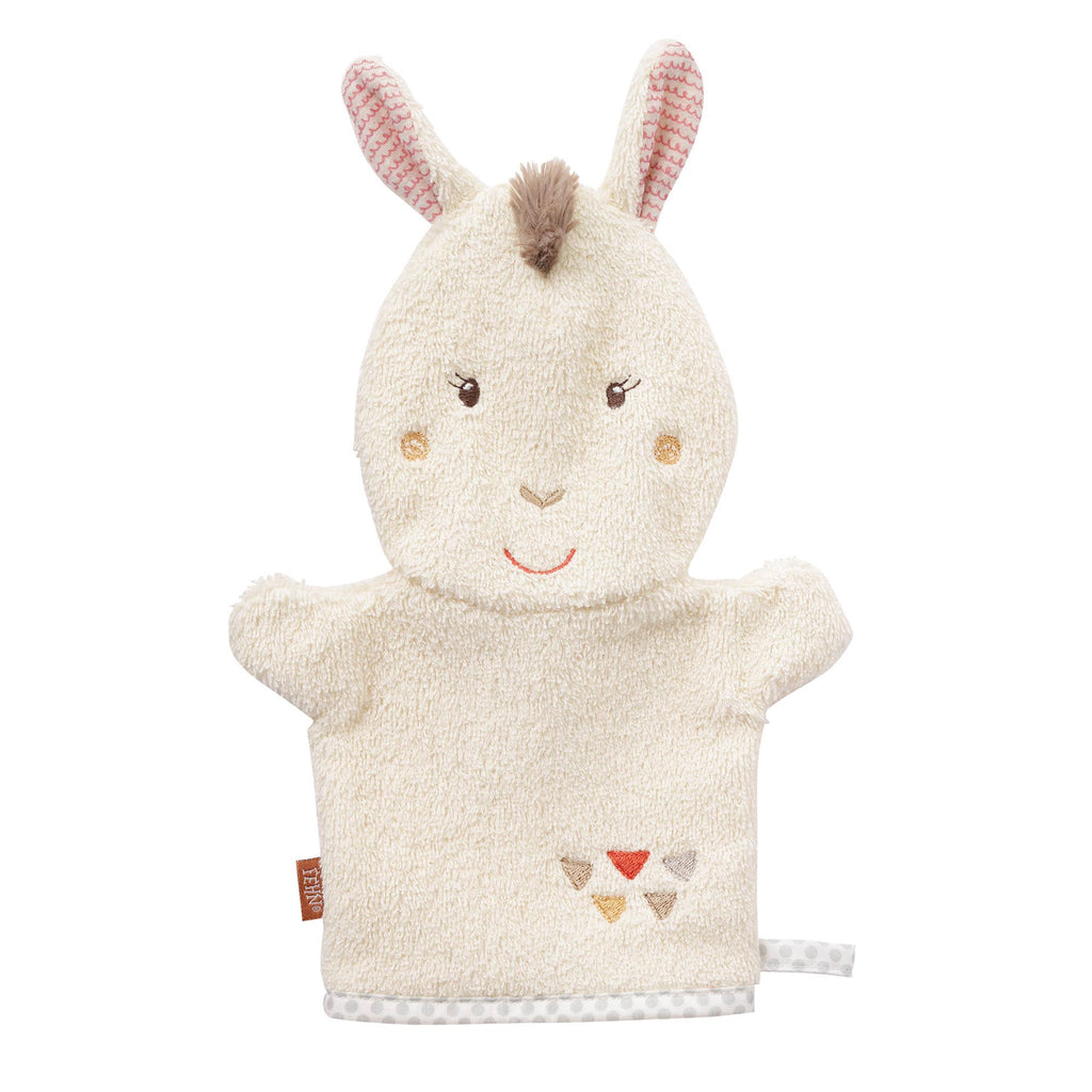 Lama washandschoen - washandje met dierenprint