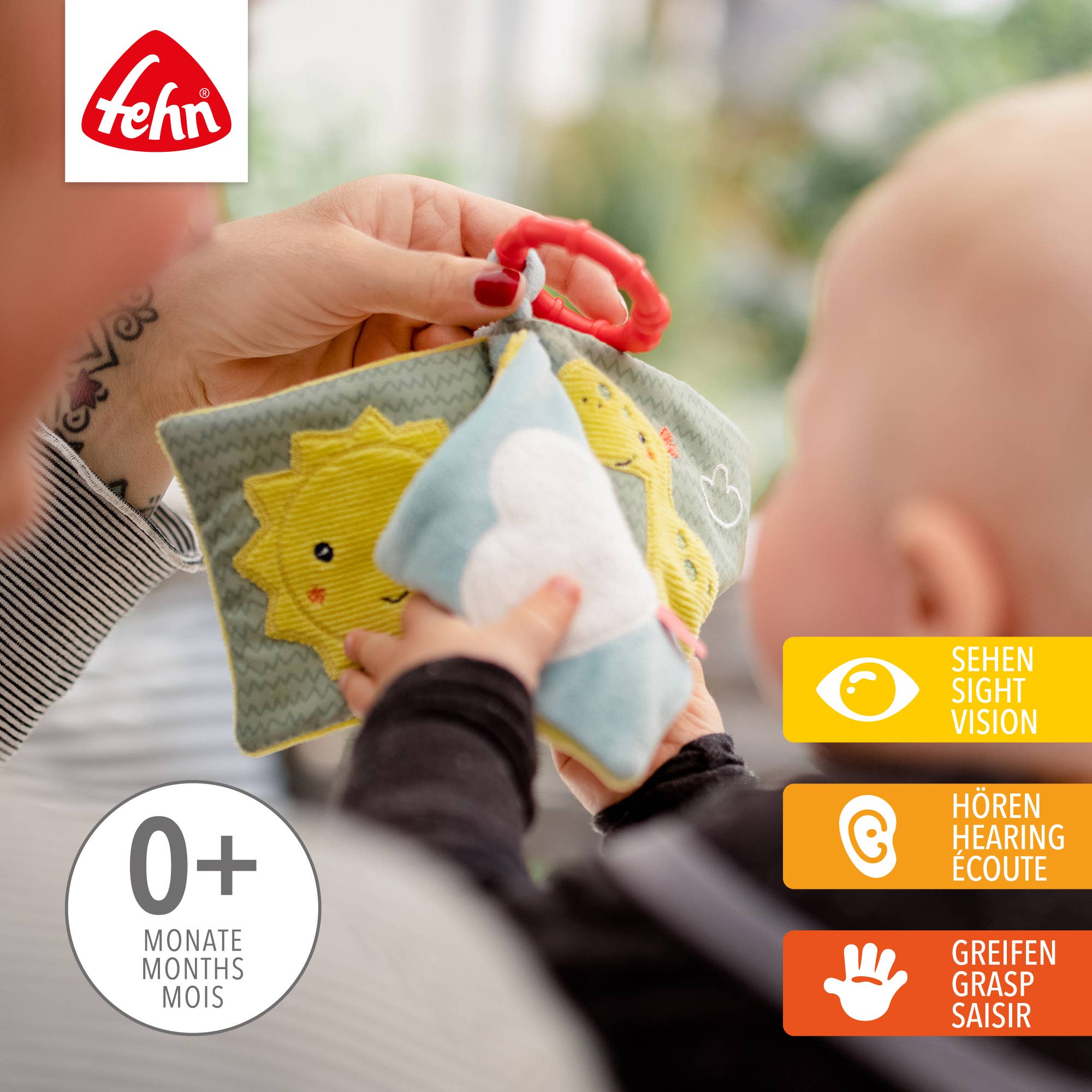 Happy Dino stoffenboek - touchbook met dierenmotieven