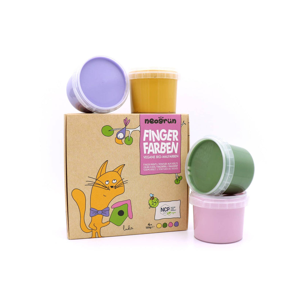 Biologische veganistische vingerverf set van 4 stuks „Luka”
