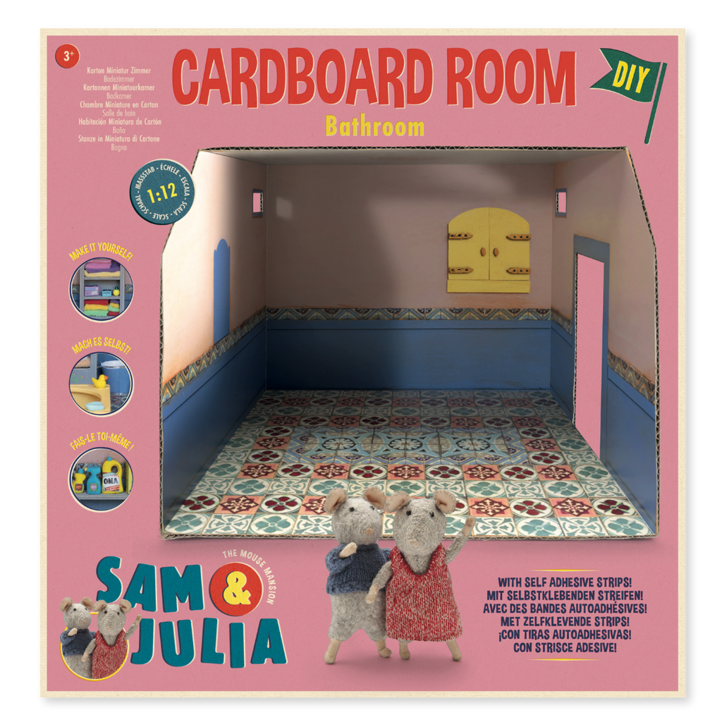 Doe-het-zelf poppenhuis - kartonnen kamer - badkamer