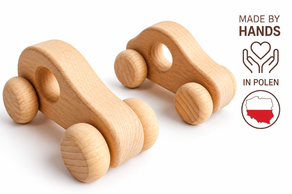 HOUTEN blanke speelgoed auto Klein 10cm beuken hout