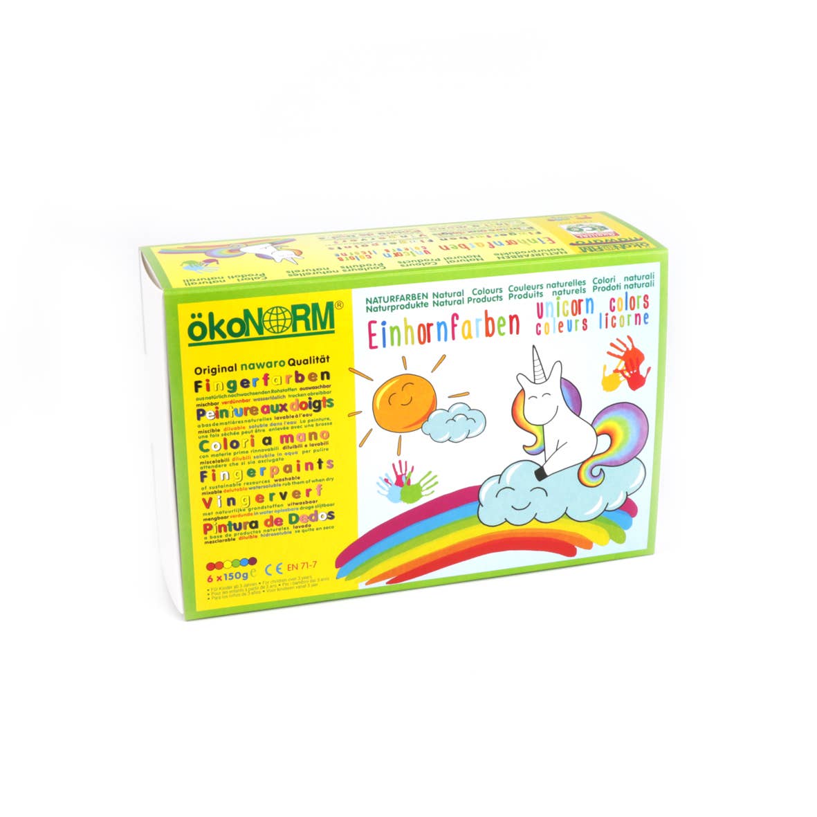 Nawaro vingerverven, set van 6 stuks „Unicorn Norman” - rood, oranje