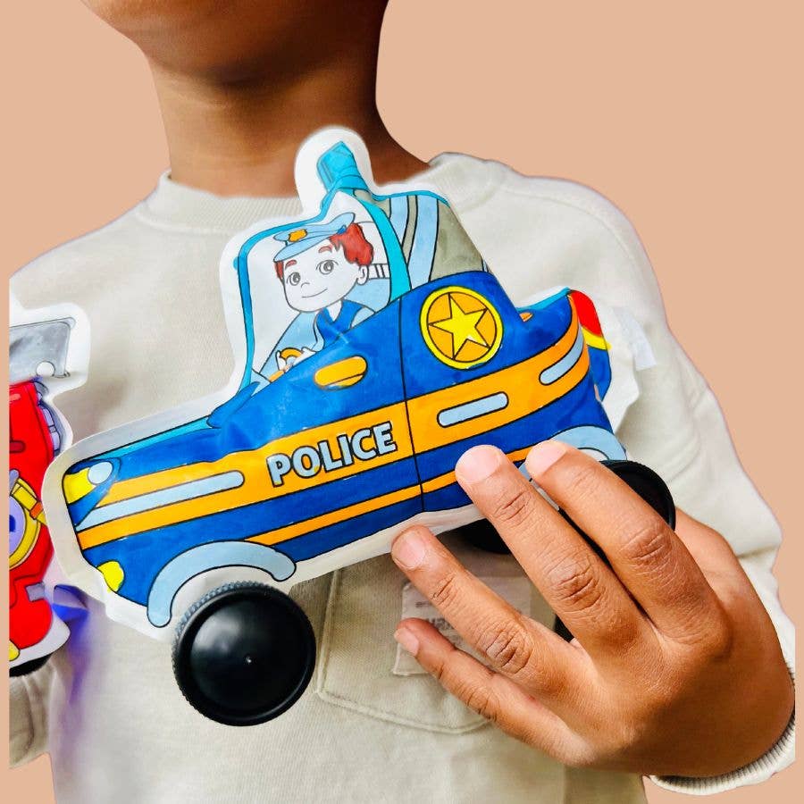 2 opblaasbare lichtgevende kleurplaten – Brandweer & Politie