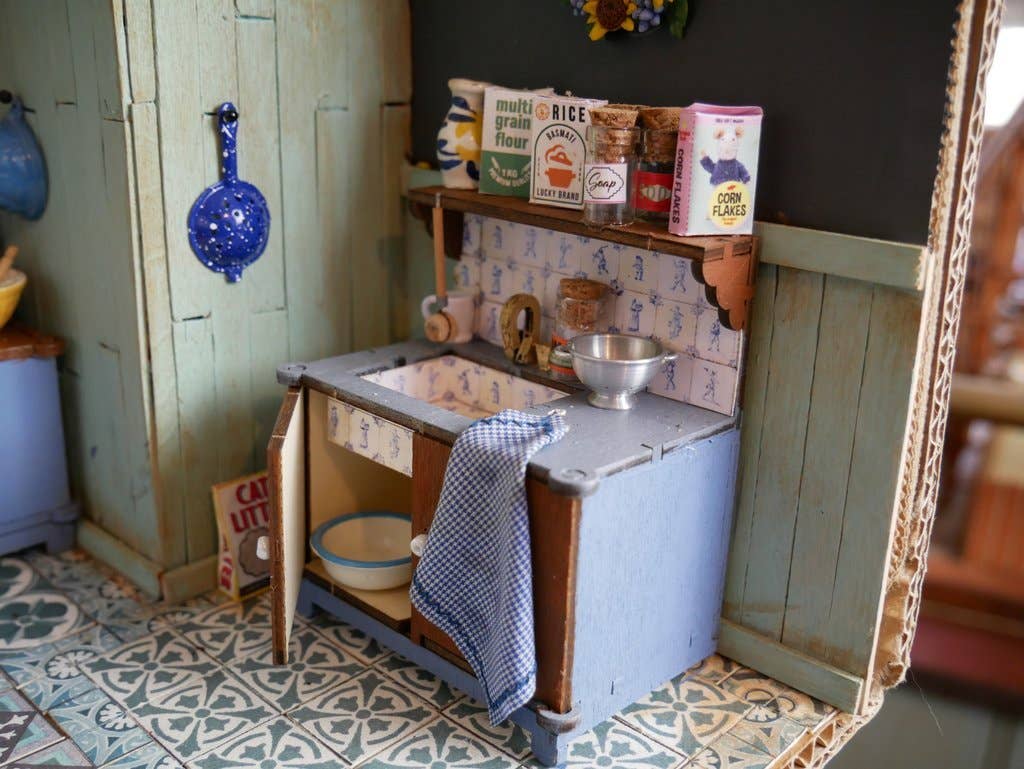 DIY-poppenhuismeubelset voor kinderen - keuken (schaal 1:12)