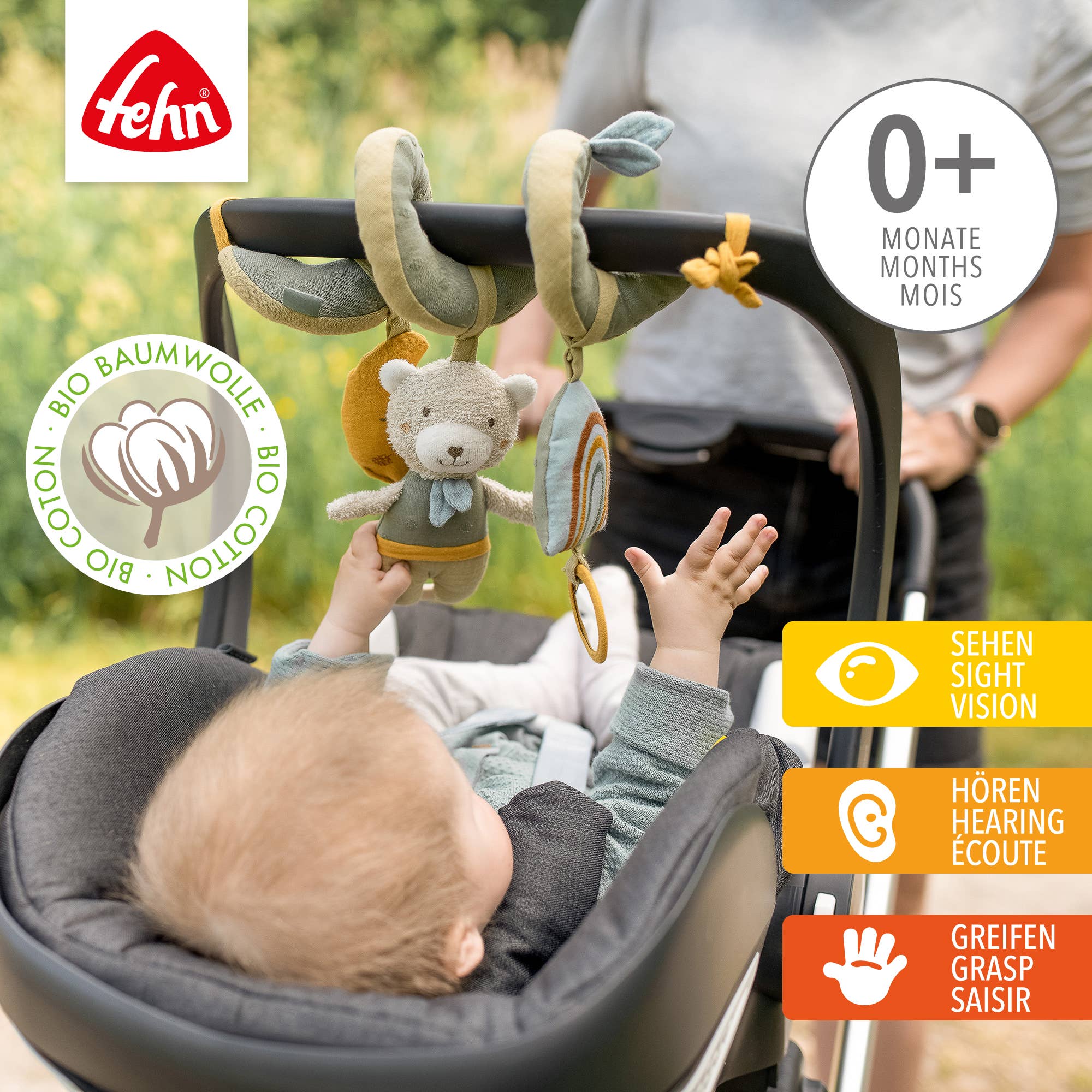 Activiteitenspiraal Bär Fehnnatur - stoffen spiraal met hangers