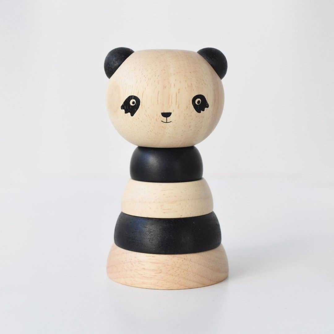 Houten Ringstapelaar - Panda