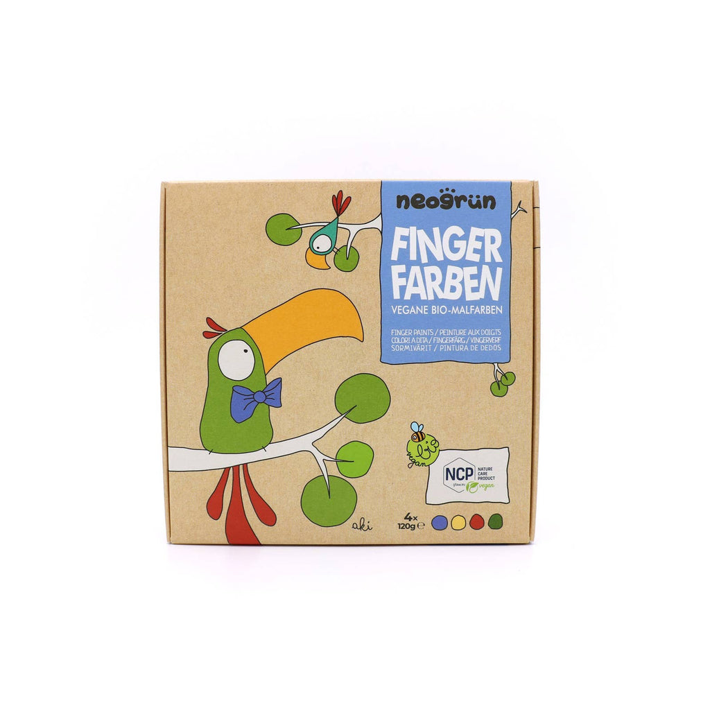 Biologische veganistische vingerverven set van 4 „Aki”
